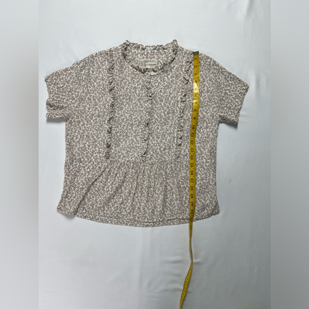 Current/Elliott The Harbor Short Sleeve Ruffle Floral Boho Top - Picture 10 of 13